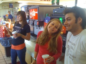 Jen, Jane, and Ryan loving that coffee