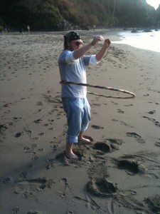 Hooch hula-hoops on the edge of the continent